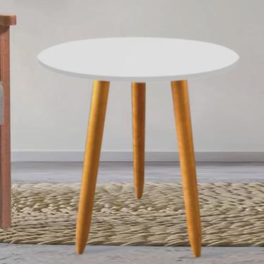 Imagem de Mesa Lateral de Canto Apoio Centro Pé Palito Madrid Tampo mdf Branco - Ahz Móveis
