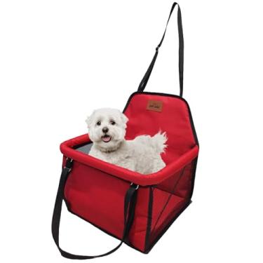 Imagem de Assento Cadeira Para Viajar Com Pet no Carro Transporte Seguro Confortável Estrutura Reforçada Até 15kg Cor Vermelho