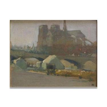 Imagem de Notre Dame de Paris Xavier Timoteo Martínez Impressões em tela tonalista - Arte de parede de paisagem da Califórnia e decoração de casa 70 x 91 cm