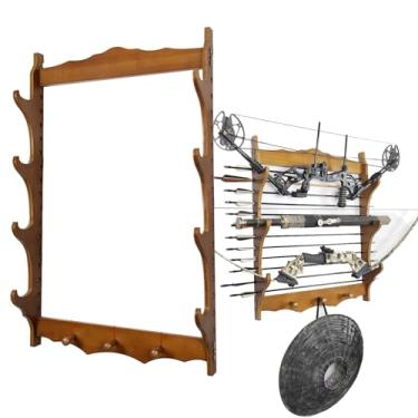 Imagem de Suporte de espada suporte para espadas, suporte de parede para exibição de espadas, suporte de madeira para katanas, prateleira de exibição samurai de 6 níveis, suporte para varinha, cabide de parada