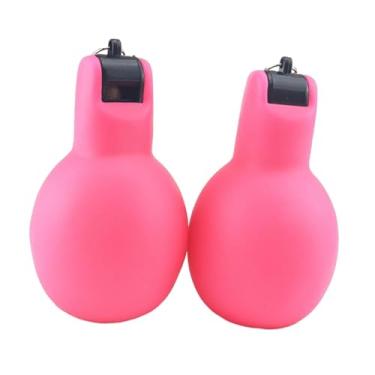 Imagem de YIJU Asobio de aperto de mão 2x, apito esportivo portátil, prático, Treinando assobia o apito para o futebol de basquete, Rosa