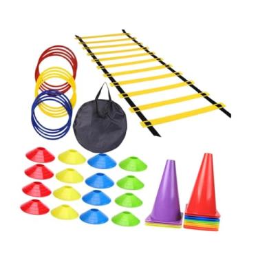 Imagem de UGPLM Conjunto de treinamento de agilidade de velocidade, kit de esporte de treinamento de futebol, escada de velocidade de agilidade com cones para, 46pcs