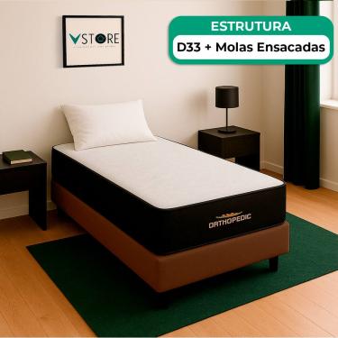 Imagem de Cama Box Solteirão e Colchão Orthopedic D33 V-Store