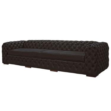 Imagem de Sofá 3 Lugares Astúria Couro Natural Marrom Fosco