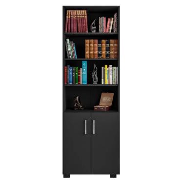 Imagem de Estante Livreiro 2 Portas 6 Prateleiras Preto