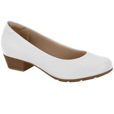 Imagem de Scarpin Modare 7032.500 De Salto Bloco, Branco, 37