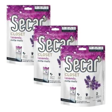 Imagem de Kit Com 3 Desumidificador Secar Closet Lavanda Kids Sem Perfume 250g Antimofo Com Aroma Suave Para Armários Roupas Ambientes Fechados (3, Lavanda)