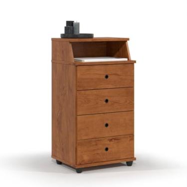 Imagem de Mesa de Cabeceira Luxo com 4 Gavetas e Nicho Organizador de Quarto (FREIJÓ)