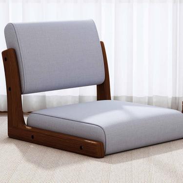 Imagem de Cadeira Portátil Sem Pernas - Cadeira De Meditação Dobrável, Assento Acolchoado Em Algodão E Linho - Madeira De Borracha - Cadeira De Sala De Estar Ideal, Grey 2, 48 * 45 * 36cm