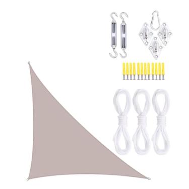 Imagem de TBATM Grande Jardim Sombra Vela Impermeável 5x5x7.1m Toldos,Triângulo Sol Sombra Vela 95% Uv Bloco,Triângulo Sol Toldo com Kit de Fixação,Vela Parasol para Pátio Varanda Piscina Bbq,Sand