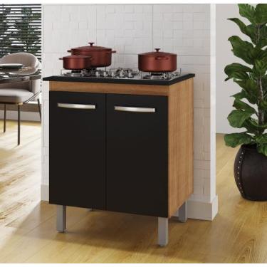 Imagem de Balcão para Cooktop 5 Bocas Jade 70cm 2 Portas 1 Prateleira - Savana/P