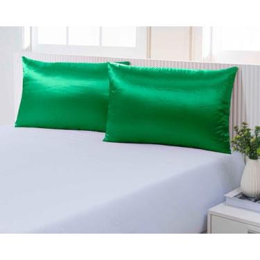 Imagem de Kit 02 Fronhas De Cetim Com Zíper Anti Frizz Macio 50cm x 70cm (01 Par