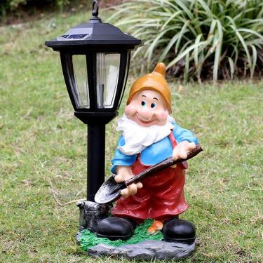 Imagem de Estátua Garde Solar Gome, Luzes Solares Externas Fuy Gomes Figuries Oramets, Car Pait Frp Weatherproof, Giat Smurf Law Decor, C