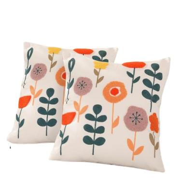 Imagem de Almofadas Decorativas de Luxo 45x45cm com Enchimento de Espuma - Para Cama, Sofá e Decoração - Nozinho Estampado com Detalhe de Gato(N1022-KIT2)