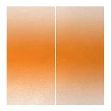 Imagem de Cortinas blackout Ombre 90%, cortinas blackout com absorção de som para decoração de sala de jantar/festa, L 182 x C 182 cm laranja