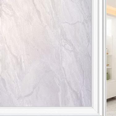 Imagem de Película de janela de privacidade de mármore, textura de estilo mármore, filme de vidro para sala de estar e escritório em casa, L90 x C 190 cm