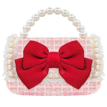 Imagem de Ristpal Bolsa infantil para meninas, bolsas infantis, bolsa para meninas, bolsa transversal, mini bolsa de moedas fofa, presente para meninas, rosa