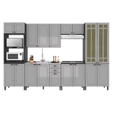 Imagem de Cozinha Modulada Firenze 6 Peças Com Torre Quente 2 Fornos Chumbo-titânio - Indékes Chumbo-titânio