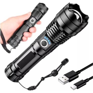 Imagem de Lanterna Tática Recarregável Onex Lan 7059 LED P50 1200 Lúmens Zoom USB Super Potente 3 Modos IP65