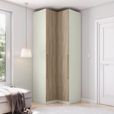 Imagem de Guarda-roupa Modulado de Canto 2 Portas com Calceiro Seletto Areia/Jequitibá