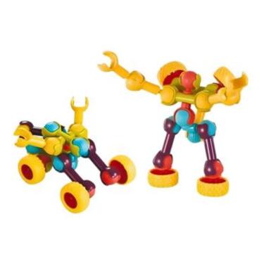 Imagem de Blocks de Montar e Encaixar Pakitoys com 29 Pecas Articuladas Brinquedo Recreativo