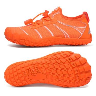 Imagem de UBFEN Sapatos aquáticos para crianças, meninos, meninas, meias aquáticas, esportes de praia, natação, piscina, secagem rápida, leve, para crianças pequenas e grandes, G, laranja, 10 Toddler