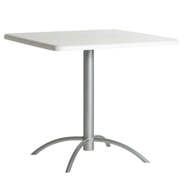 Imagem de Mesa de Jantar Quadrada 75,5x79cm Casual Cromado/Branco