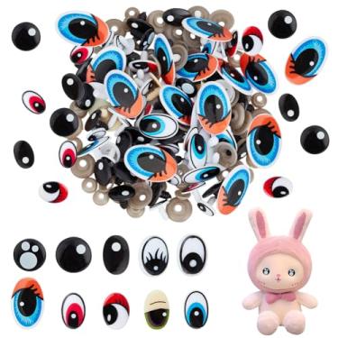 Imagem de PH PandaHall 108 peças 10 estilos de olhos de segurança para amigos amigos artesanato plástico olhos para crochê segurança olhos bichos de pelúcia com 20 peças arruelas para decoração de fantoches de
