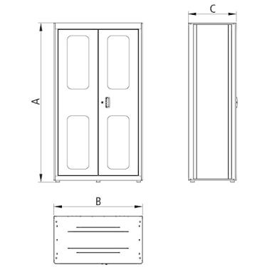 Imagem de Armário Modular para Ferramentas Vertical 2 Portas 5 Gavetas Tramontina PRO Azul