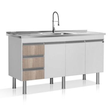 Imagem de Gabinete de cozinha Salvador para pia de 1,44 m - Boatto Móveis , Bran