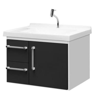 Imagem de Gabinete de Banheiro João Pessoa 60cm - Boatto Móveis , Branco/Preto