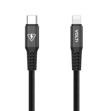 Imagem de Cabo VOLT Metal Pro, USB-C x Lightning, MFI, 1,5 metros, Nylon 500D, Preto