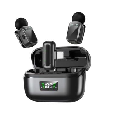 Imagem de SPYMINNPOO Microfone Lavalier Sem Fio Com 30H de Cancelamento de Ruído de Bateria AI Faixa de 30m para Transmissão de Laptop da Câmera do Telefone