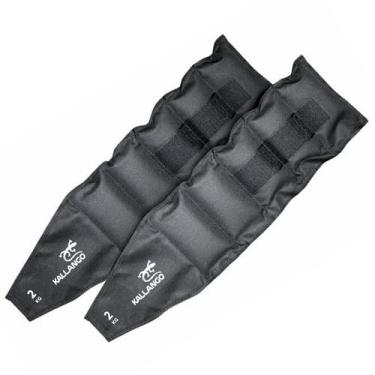 Imagem de Caneleira Kallango Tradicional Nylon Preta 2kg Par - Kallango Ltda
