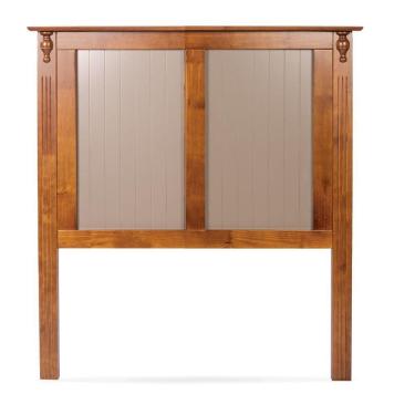 Imagem de Cabeceira De Cama Rústica Com Almofada Ripada - Imbuia Glazer Com Almofadas Amêndoa - Solteiro - 88 Cm