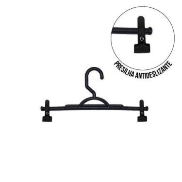 Imagem de Caixa com 50 Cabides para Saia Preto com Presilha Resistente - Paraiso