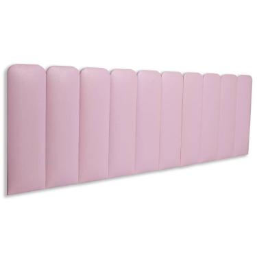 Imagem de Cabeceira King Kit 10 Placas Modelo Arredondada - Courino Rosa