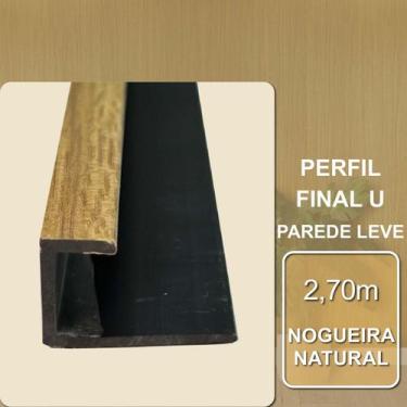 Imagem de Perfil Final Tipo U Nogueira Natural para Parede Leve  2,70m (barra) -
