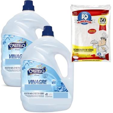 Imagem de Kit Vinagre de Limpeza 10L (2x5L) 6% de Acidez + 1kg Bicarbonato de Sódio – Limpeza de Pisos, Banheiros, Cozinhas e Roupas