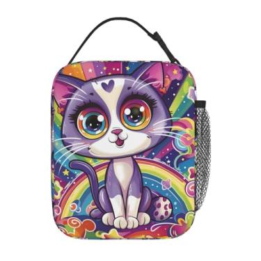 Imagem de cromcu Lancheira isolada para gatos para mulheres, homens, lancheira para trabalho, piquenique, viagem, caminhada, praia ou pesca poliéster