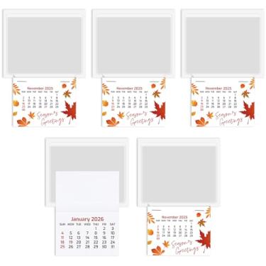 Imagem de Glenmal 5 peças 2023-2024 calendário de descascar e colar 2 em 1 calendário de carro calendário de parede decalque com bolso transparente em branco e adesivo para cartões de visita carro caminhão laptop geladeira