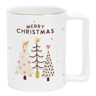 Imagem de Santa Barbara Design Studio Caneca de cerâmica festiva com detalhe de folha dourada, 473 ml, Feliz Natal