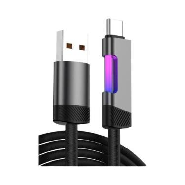 Imagem de Cabo de carregamento rápido RGB 120W 6A USB tipo C cabo de carga com l