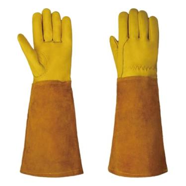 Imagem de MEPEREZ Luvas De Jardinagem Couro, À Prova Espinhos, Anticorte, Antiperfuração, Antimordida, Antirrisco, Seguras Para O Trabalho, D'Água, Serviço Pesado