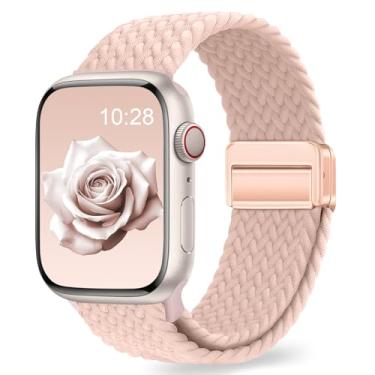 Imagem de Laço elástico trançado compatível com Apple Watch masculino, 04 - rosa areia, Series10 42mm/41mm/40mm/38mm, Consolo