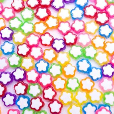 Imagem de Miçanga Passante Estrela Plástico Colorido 10mm 50pçs 25g Entremeio - 