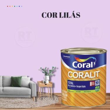 Imagem de Esmalte Sintético Base Água Coral Coralit 800ml Tinta Cor Roxo Acetina