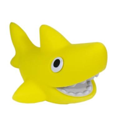 Imagem de Luminária Abajur 3D Tubarão Baby Shark Tubarãozinho - Politileno - 17,5x31,5x24,5 cm - LED - Bivolt (Amarelo)