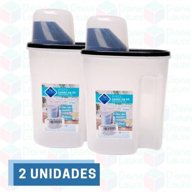 Imagem de 2 Porta Grãos com Copo Medidor Multifuncional Sabão em Pó