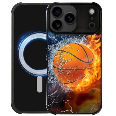 Imagem de DAIZAG Capa para Z10MJ Pro Max, [Compatível com Magsafe] Capa de telefone macia à prova de choque Air-Guard Corners para meninos e homens, basquete Ice Fire